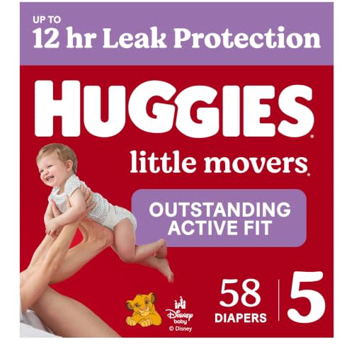 Huggies Little Movers Diapers Size 5, 58 Count