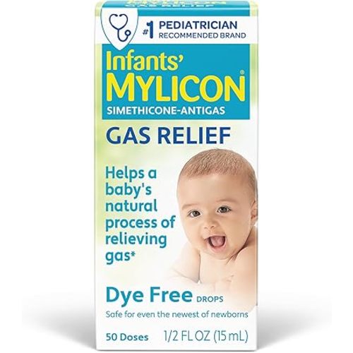 MYLICON Infants Gas Relief Drops for Infants and Babies, Dye Free Formula, 1 Fluid Ounce