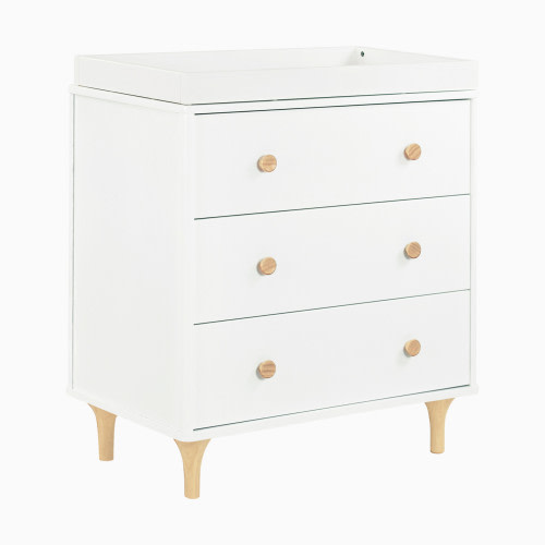 babyletto Lolly 3-Drawer Changer Dresser - White/Natural
