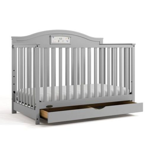 Graco Story Customizable 5-in-1 Convertible Crib with Drawer Pebble Gray