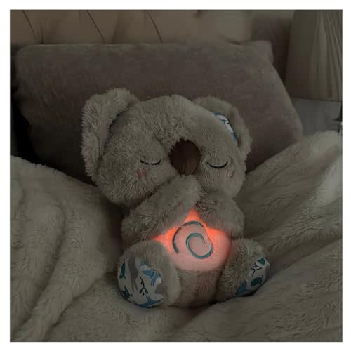 The Relief Koala Sleeping Plush Breathing, Koala Breathing Stuffed Animal Evoraco Soothing Evora Anxiety Relief Koalas Calm Sleeping Buddy Mush Plush with Heartbeat (1PC)