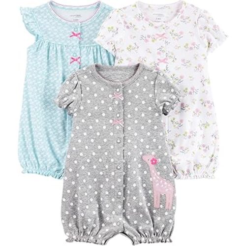 Simple Joys by Carter's baby-girls 3-pack Snap-up Rompers