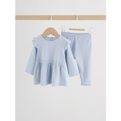 Blue Spot Baby Long Sleeve Frill Top And Leggings Set (0mths-2yrs)
