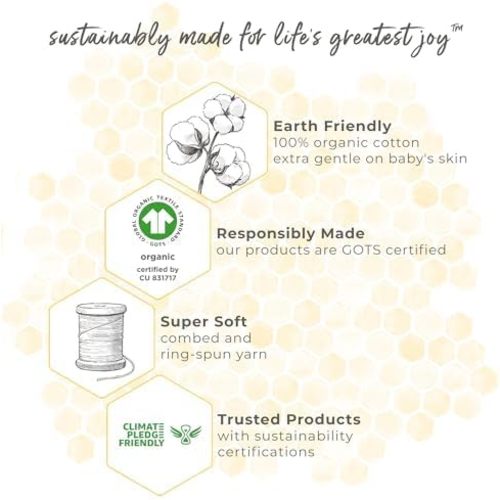 Burt's Bees Baby Essential Organic Cotton Fitted Crib Sheet, Breathable for Boy Girl Standard Crib & Toddler Mattresses