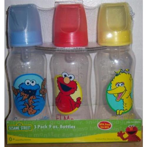 SESAME STREET 3PK BOTTLES, BIG BIRD, ELMO, COOKIE MONSTER, BABY SHOWER