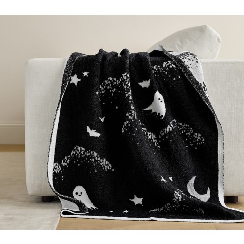Midnight Ghost Kid Throw Blanket