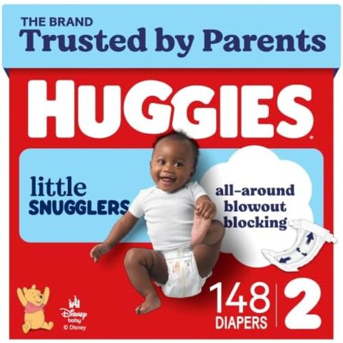 Huggies Little Snugglers Diapers Size 2, 148 Count