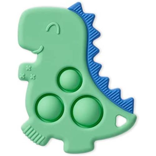 Itzy Ritzy Sensory Popper Toy for Babies - Itzy Pop Toy Features Raised Textures to Soothe Sore Gums, Relieve Stress & Improve Motor Skills - Baby & Toddler Fidget Toy for 3 Mo. & Up (Green Dinosaur)