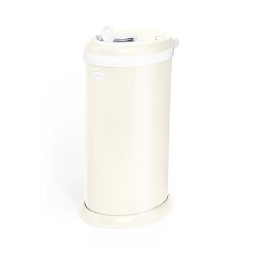 Ubbi Stainless Steel Diaper Pail, No Special Bags, Odor-Locking, Ivory | Award-Winning Registry Must-Have, Childproof Safety Lid with Lock, Holds Up To 55 Newborn Diapers, Modern Nursery Essential