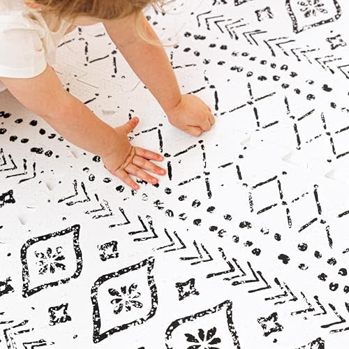 Lillefolk Baby Play Mat for Floor – 6x6ft Boho | Soft Non Toxic Premium EVA Foam Tiles for Tummy Time, Crawling & Playroom – Waterproof Interlocking Floor Mat for Babies & Toddlers (9 Tiles)