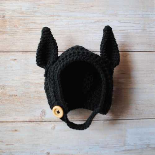 Crochet Baby Bat Bonnet: Newborn Halloween Costume With Ears - Etsy