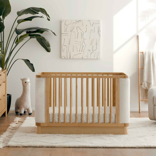 Bondi Boucle 4-in-1 Convertible Crib - Honey With Ivory Boucle