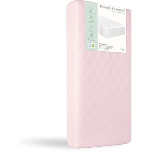 Evolur Wondernap Baby Mattress in Pink, Fits All Standard Cribs and Toddler Beds, Dual Sided Support, Green Guard Gold & JPMA Certified, Easy Removable and Washable Cover