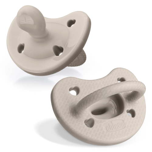 Chicco PhysioForma® Luxe One-Piece Silicone Pacifier, 6-16 Months, 2pk - Grey, New