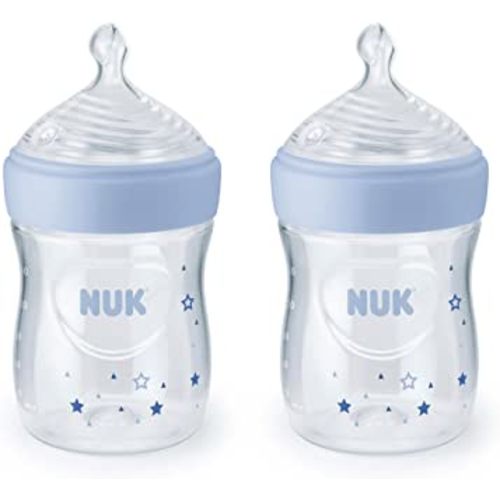 NUK Simply Natural Baby Bottles, 5 Oz, 2-Pack, Colors May Vary