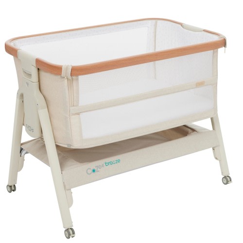 Tutti Bambini Cozee Breeze Lite Bedside Sleeper Bassinet Scandinavian Walnut / Ecru