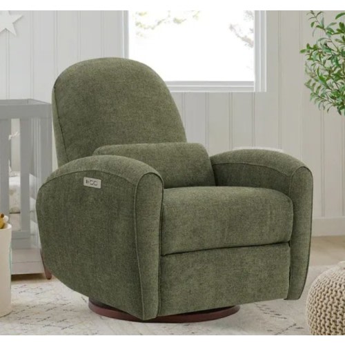 Spruce & Spring Freya Power Swivel Glider Recliner Nursery Chair - Green - Power