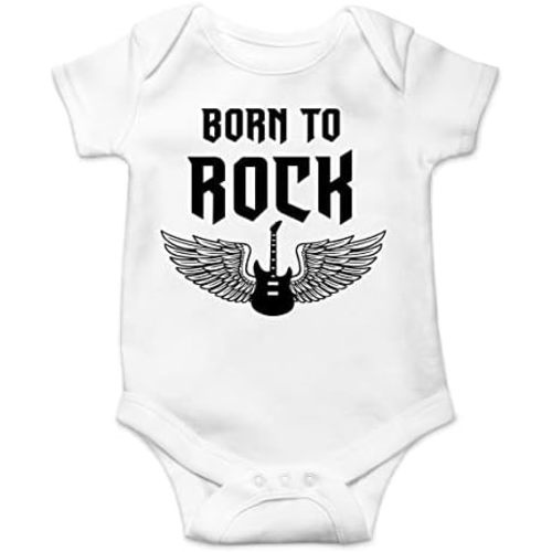 Belle Homie Born To Rock - Funny Baby Essentials Bodysuit - Cute Baby Girl Clothes Newborn Boy Outfits