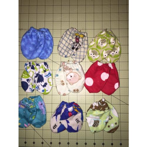 Boys flannel infant scratch mittens 2-pack