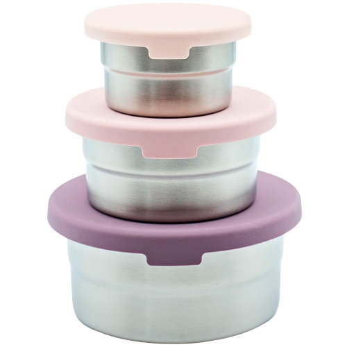 WeeSprout Stainless Steel Food Storage Containers, Leakproof Silicone Lids, BPA-Free - Set of 3