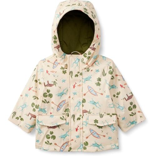 Amazon Essentials x Sofia Grainge Toddler and Baby Boys' Water-Repellent Rain Jacket with Quilted Lining