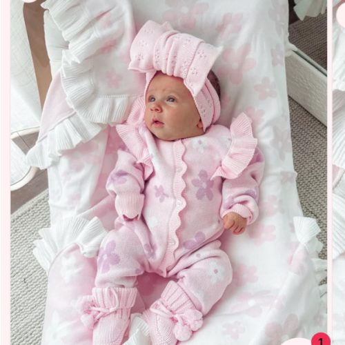 Pink and purple flower pattern baby romper – Penny and Co Collections