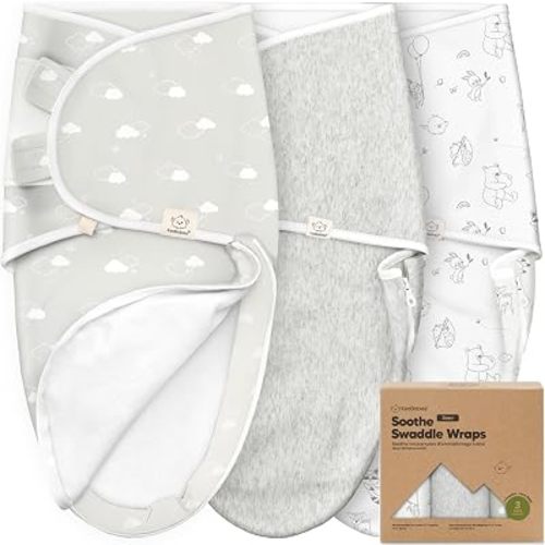 KeaBabies Newborn Swaddles with Zippers, 3pk Baby Swaddle (Aspire, 0-3M)