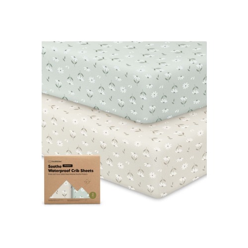2-Pack Soothe [Protect+] Waterproof Crib Sheets, One Size