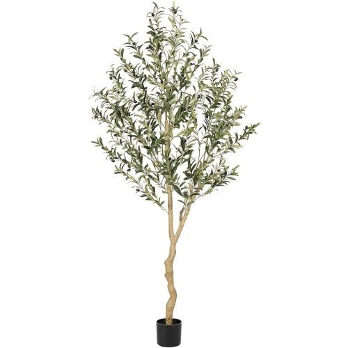 Realead 6ft Faux Olive Tree, Tall Olive Tree Plants, Fake Potted Olive Silk Tree, Artificial Olive Trees for Modern Home Office Living Room Floor Decor Indoor