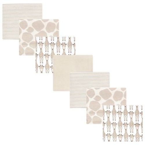 Hudson Baby Cotton Flannel Receiving Blankets 7-Pack Bundle, Giraffe , One Size