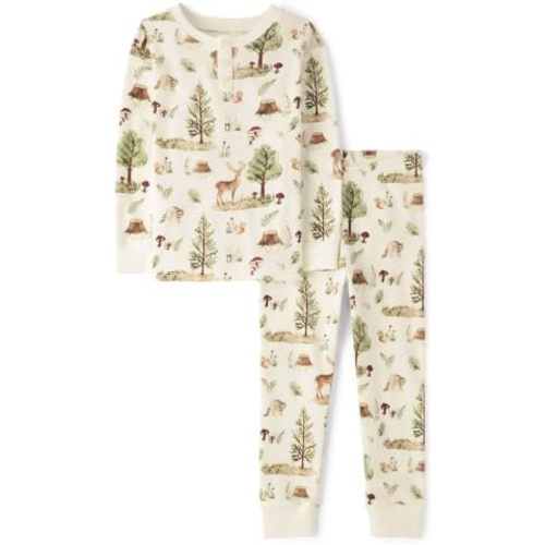 Gymboree Boys' And Toddler 100% Cotton Henley Long Sleeve Top and Pants, Gymmies Pajama Set