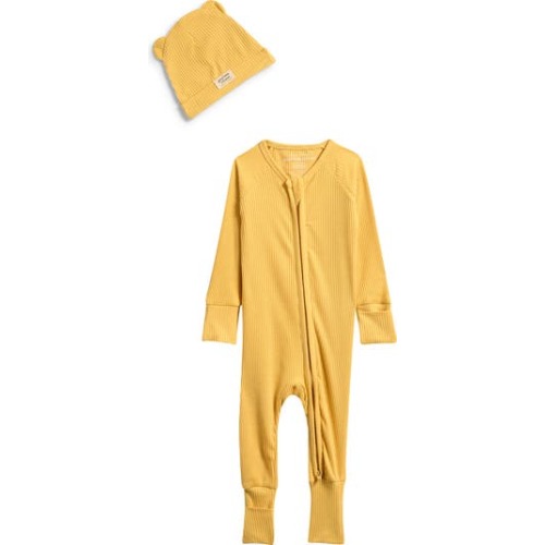 Rib One-Piece & Hat Set, 0-3 M
