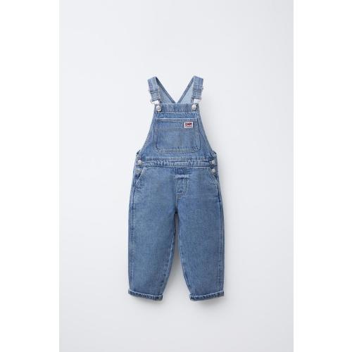 LABEL DENIM OVERALLS - Mid-blue | ZARA United States