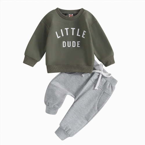 HCNTES Baby Boy Clothes Long Sleeve Sweatshirt Tops Pants Set Toddler Cowboy Fall Winter Outfit(AG&4#2,6-12 Months)