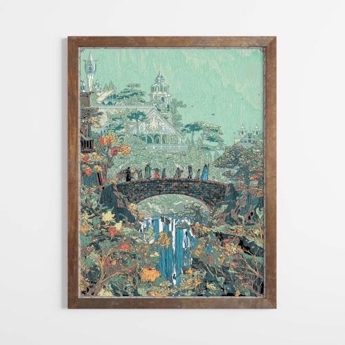 Retro Fellowship Illustration, Power Ring Fantasy Fine Art Print.