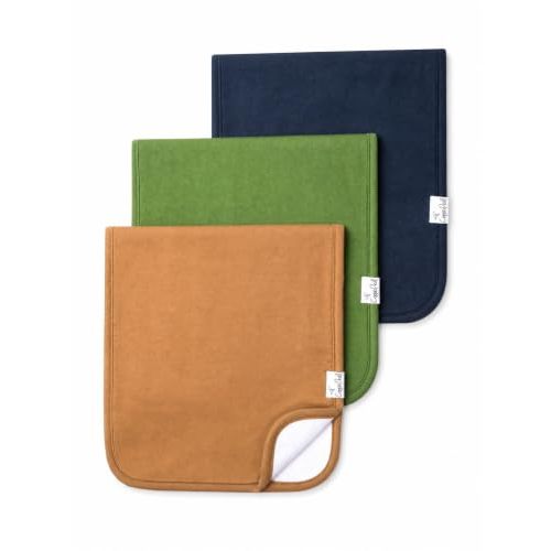 Copper Pearl Premium Baby Burp Cloths - 3-Pack Large Cotton Burp Cloths, Extra Soft Spit Up Rags with 3 Absorbent Layers, Perfect for Baby Boy and Baby Girl Gifts (21" x 10" Size, Ridge Set)