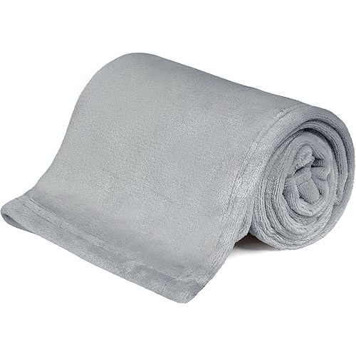 KMUSET Kids Blanket for Boys Girls 30x40 inches, Soft Cozy Fuzzy Swaddle Throw Blanket, Small Fleece Blanket for Crib Stroller, Grey