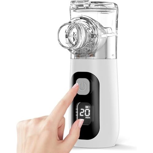 The SWIRLER Nebulizer, Smart Digital Display Portable Nebulizer for Adults and Kids, Portable Nebulizer Machine for Breathing with Mouthpiece and Mask, Handheld Nebulizer for Travel and Home Use-05