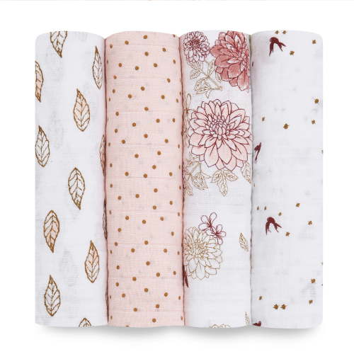 aden + anais Swaddle Blanket, Boutique Muslin Blankets for Girls & Boys, Dahlias