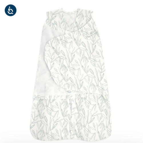 100% Cotton Baby Swaddle Green Leaves | Newborn | HALO US