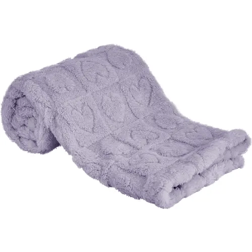 Yurhap Fleece Baby Blanket Heart Checkered Blanket, Ultra Soft Cozy Baby Blankets for Girls Boys, Fluffy Infant Toddler Newborn Receiving Blankets for Crib Stroller 30”×40” (Purple)