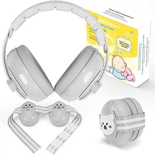 Empireway 2-in-1 Baby Ear Muffs - Adjustable, Lightweight & Foldable Noise Protection for Infants & Toddlers