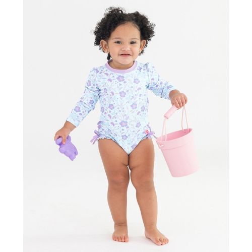 Floral Long Sleeve One Piece Rash Guard