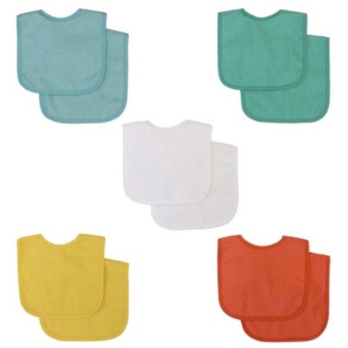 Neat Solutions Water-Resistant Lined Infant Bib Set - Neutral Bright - 10pk