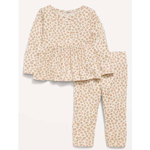 Long-Sleeve Pointelle-Knit Top and Pants Set for Baby