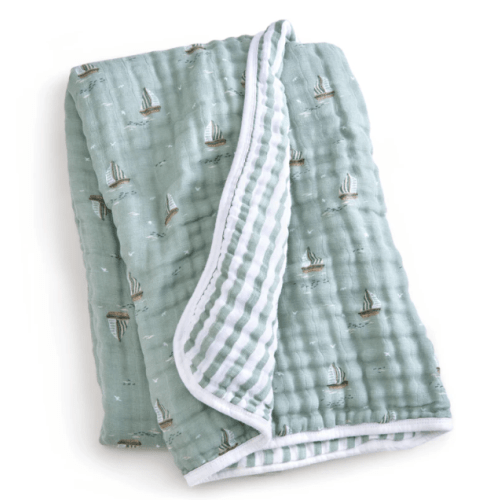 aden + anais Organic Cotton Muslin Blanket in Sailing Seas
