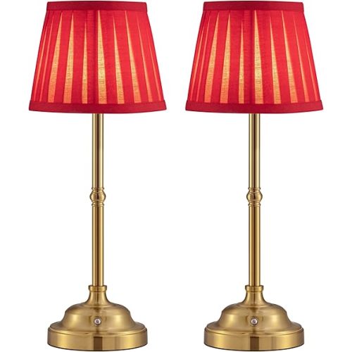 KDG Table Lamp Set of 2 Desk Lamps Red