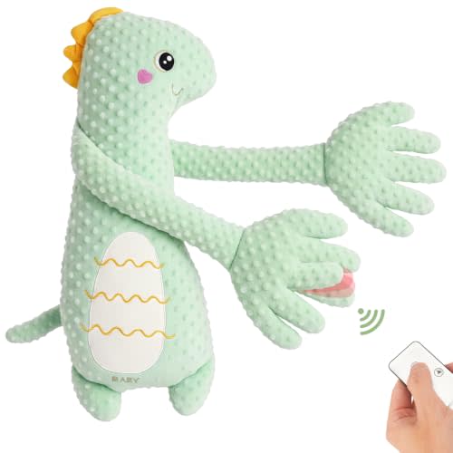 LiKiLiKi Green Dinosaur Interactive Plush Toy, Soft Stuffed Animal with with Remote Control, Cute Plush Doll for Toddlers and Kids