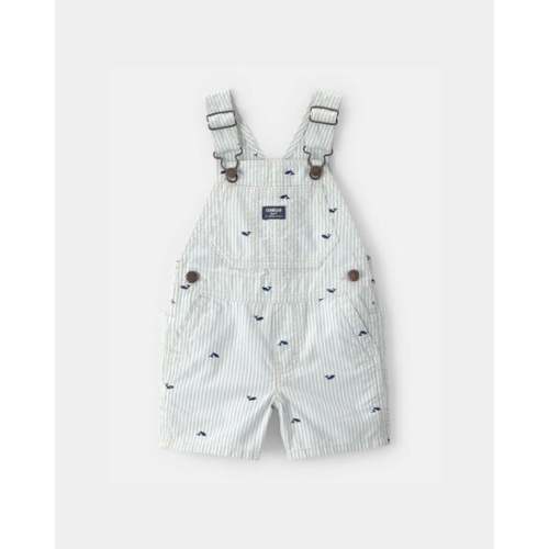 Baby Boy Whale Striped Shortall - Green/White - OshKosh B'gosh | Carter's