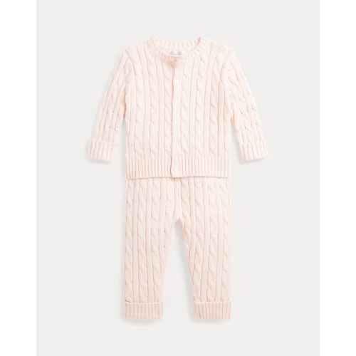 Cable-Knit Cotton Cardigan & Pant